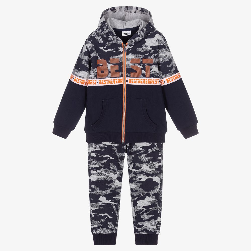 iDO Baby Boys Blue Camoflage Tracksuit Childrensalon Outlet