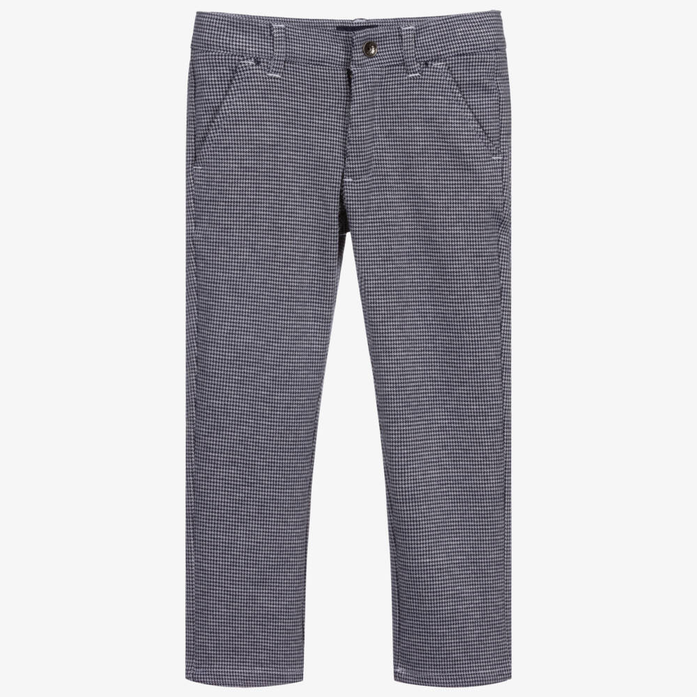 iDO Baby-Boys Blue Check Trousers | Childrensalon Outlet