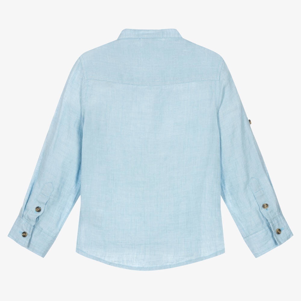 آي دو Baby-قميص كتان لون أزرق فاتح للأولاد | Childrensalon Outlet