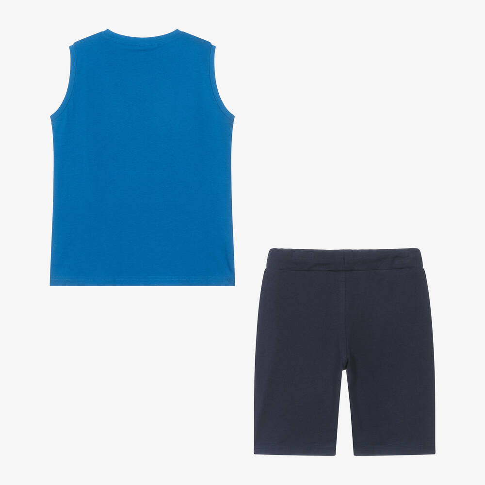 iDO Для младших-Boys Blue Cotton Basketball Shorts Set | Childrensalon Outlet