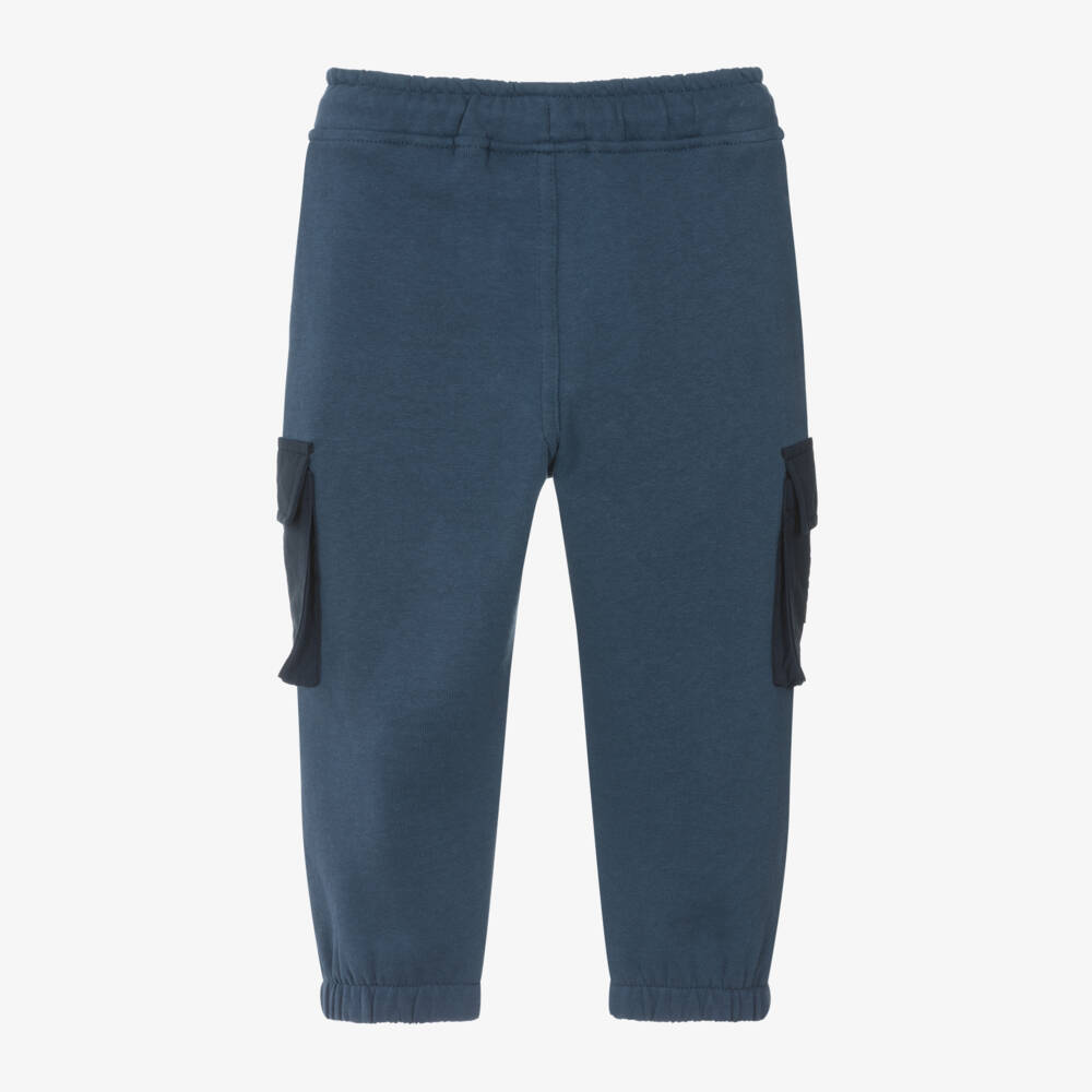 iDO Baby-Boys Blue Cotton Cargo Trousers | Childrensalon Outlet
