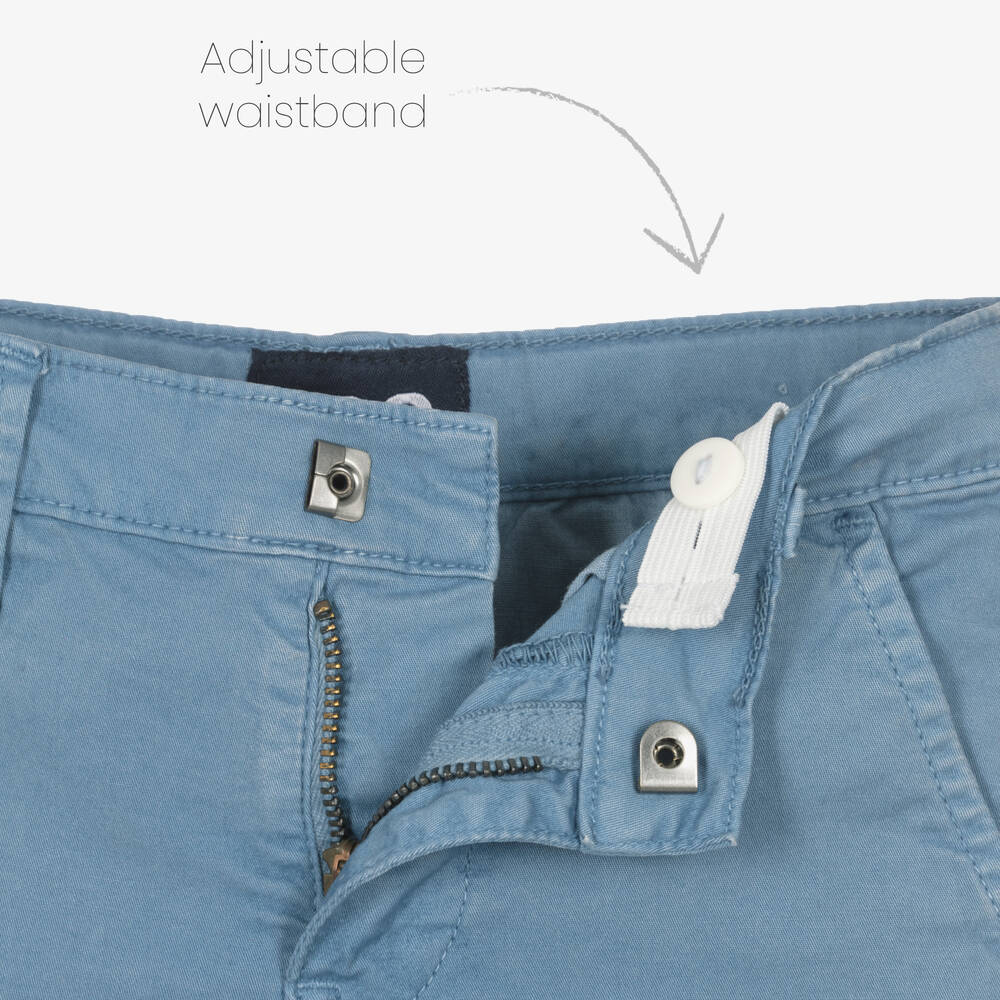 iDO Baby-Boys Blue Cotton Chino Shorts | Childrensalon Outlet