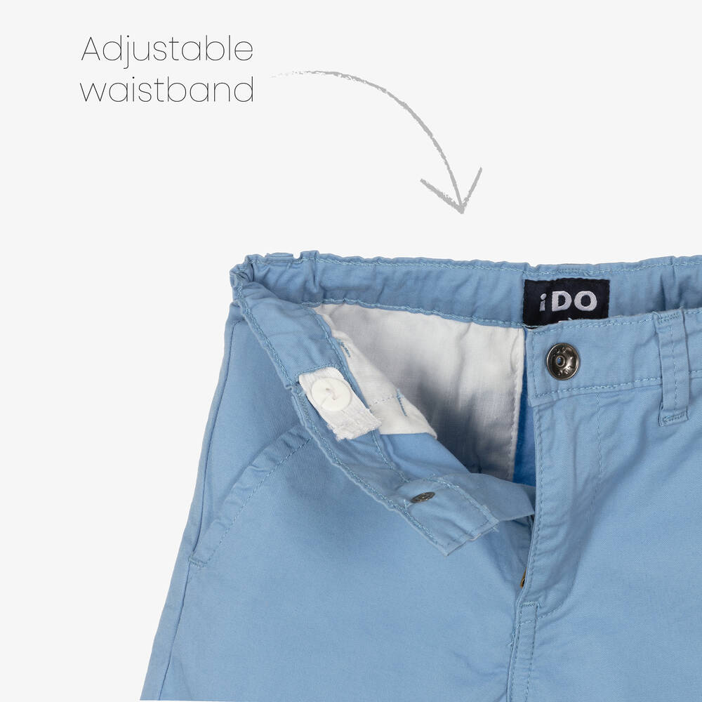 iDO Baby-Boys Blue Cotton Chino Shorts | Childrensalon Outlet