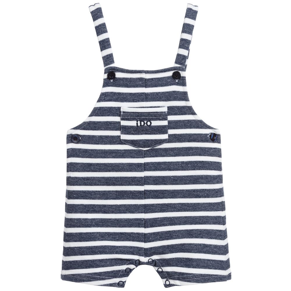 iDO Mini-Boys Blue Cotton Dungarees | Childrensalon Outlet