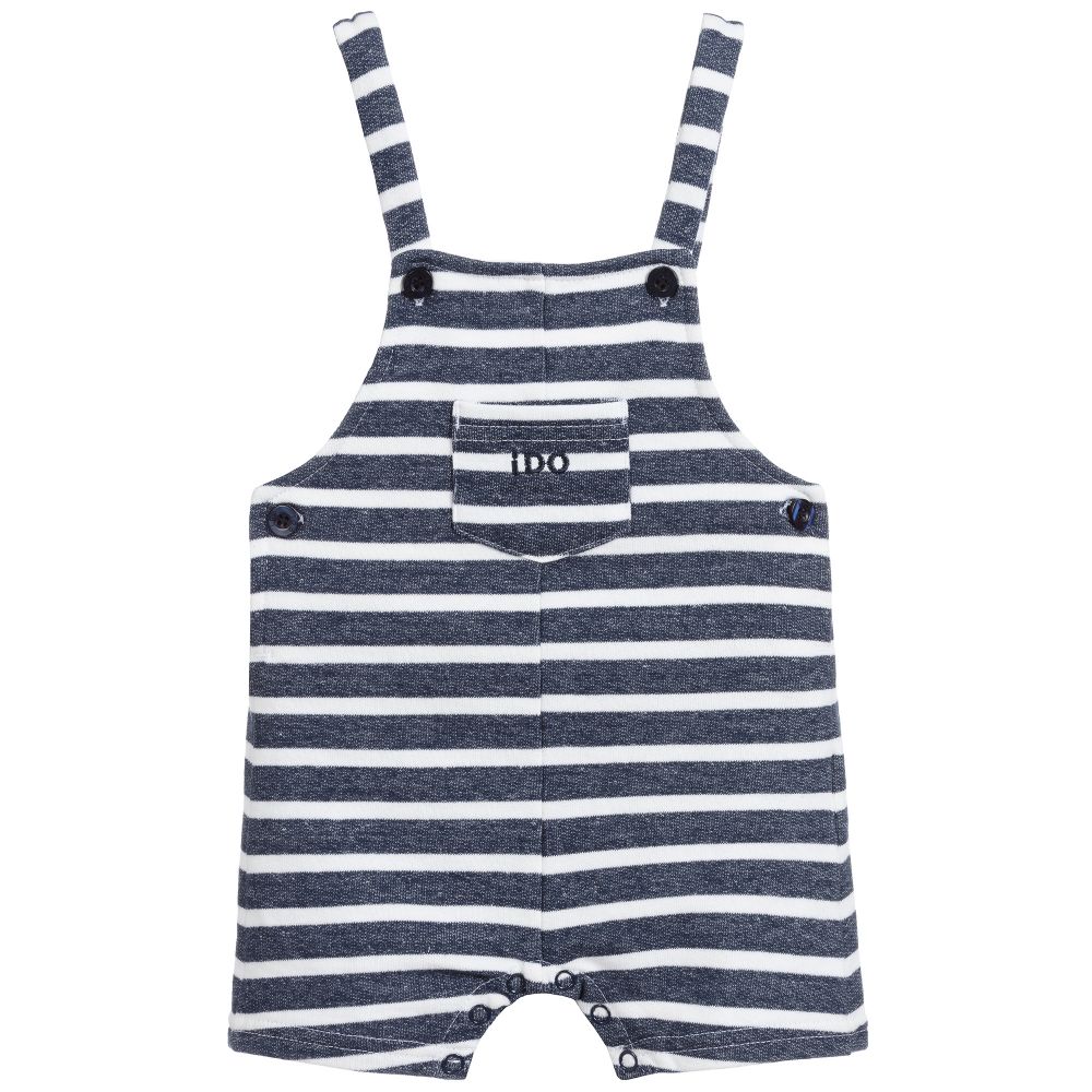 iDO Mini - Boys Blue Cotton Dungarees | Childrensalon