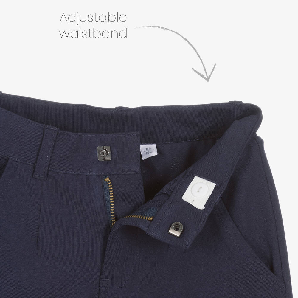 iDO Baby-شورت تشينو قطن جيرسي لون كحلي للأولاد | Childrensalon Outlet