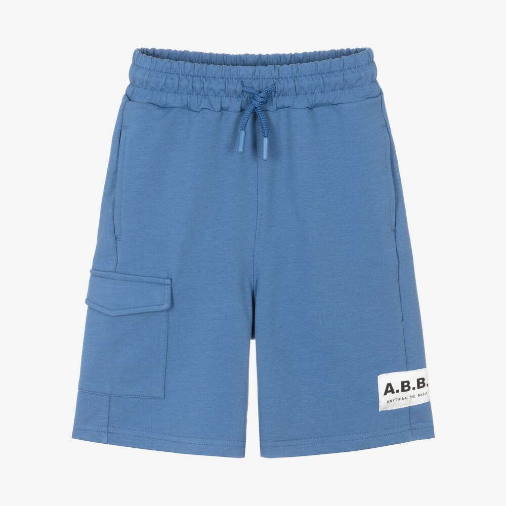 iDO-Boys Blue Cotton Jersey Oversized Shorts | Childrensalon Outlet