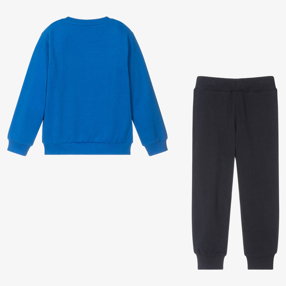iDO Малыши-Синий спортивный костюм из хлопка с кроссовкой | Childrensalon Outlet