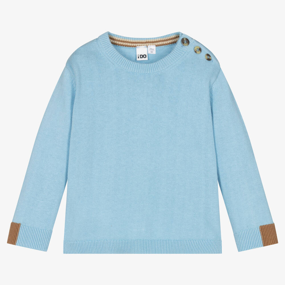 iDO Baby - Blauer Baumwollpullover für Jungen | Childrensalon