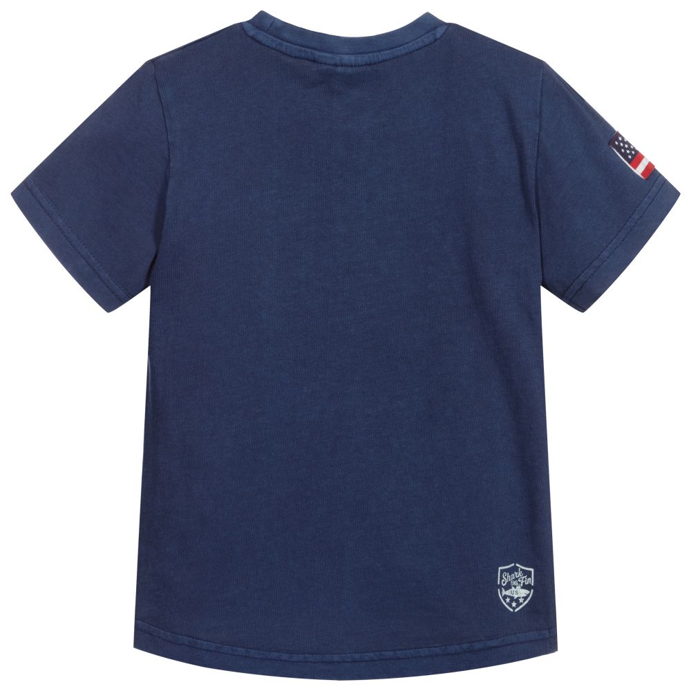iDO Baby-Boys Blue Cotton T-Shirt | Childrensalon Outlet