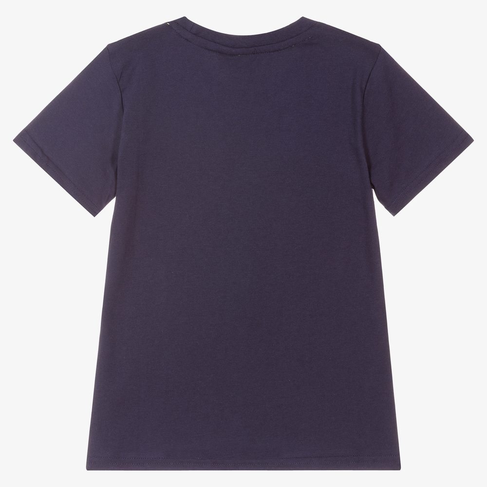 آي دو Junior-Boys Blue Cotton T-Shirt | Childrensalon Outlet
