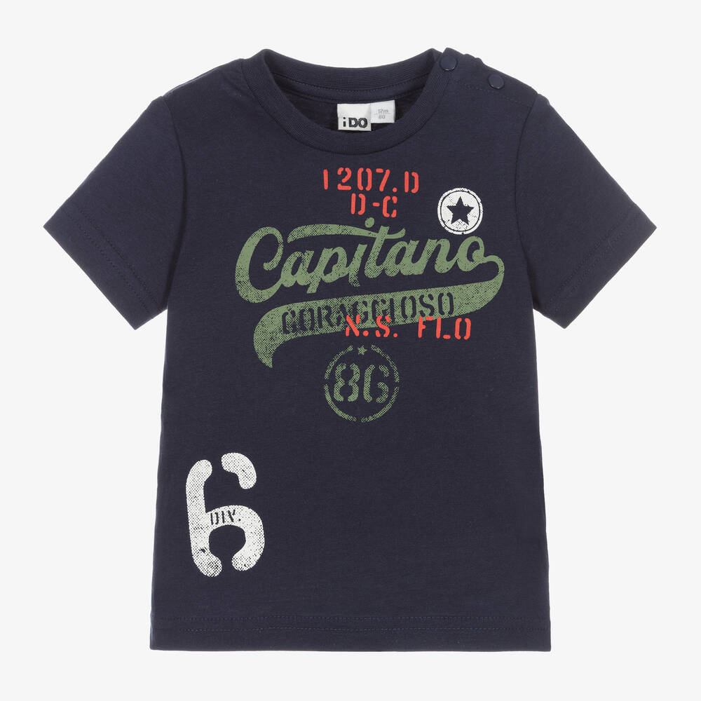 iDO Baby - Boys Blue Cotton T-Shirt | Childrensalon