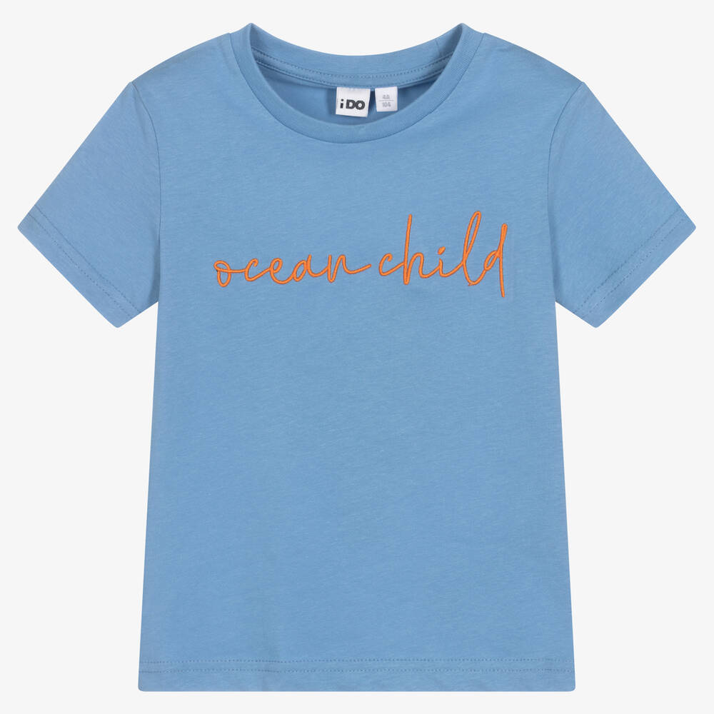 iDO Baby - Blaues Baumwoll-T-Shirt für Jungen | Childrensalon