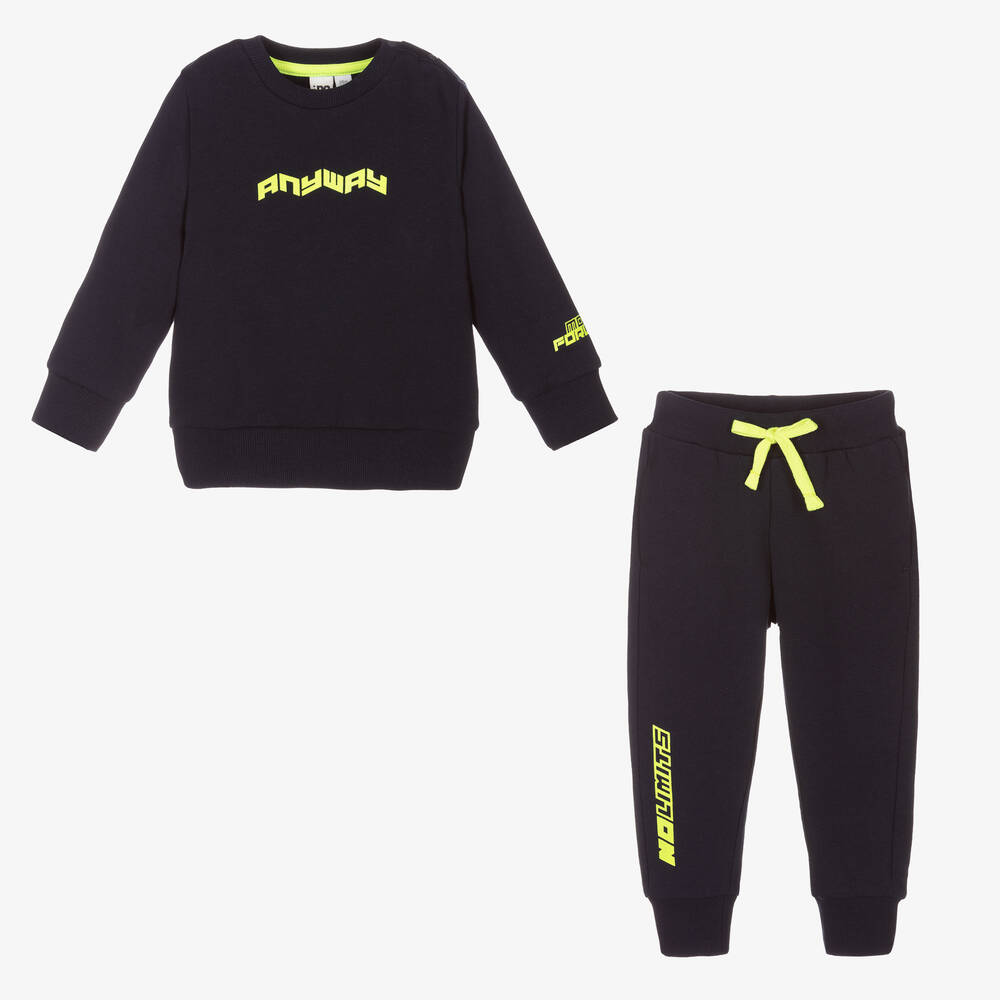 iDO Малыши-Синий спортивный костюм из хлопка для мальчиков | Childrensalon Outlet