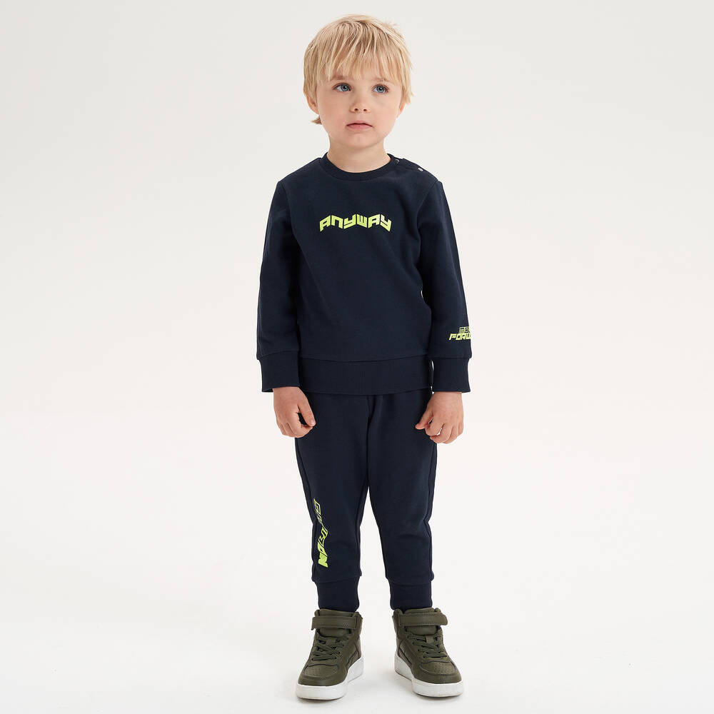 iDO Малыши-Синий спортивный костюм из хлопка для мальчиков | Childrensalon Outlet