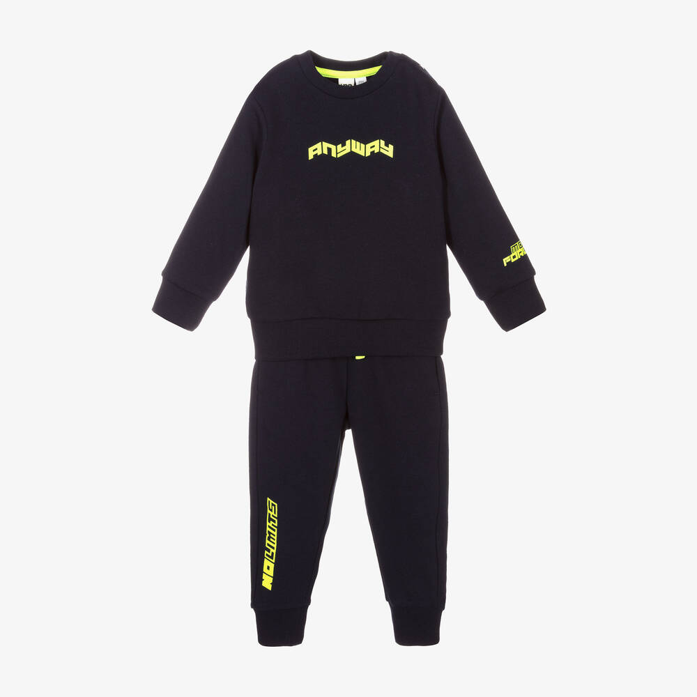 iDO Baby - Boys Blue Cotton Tracksuit | Childrensalon