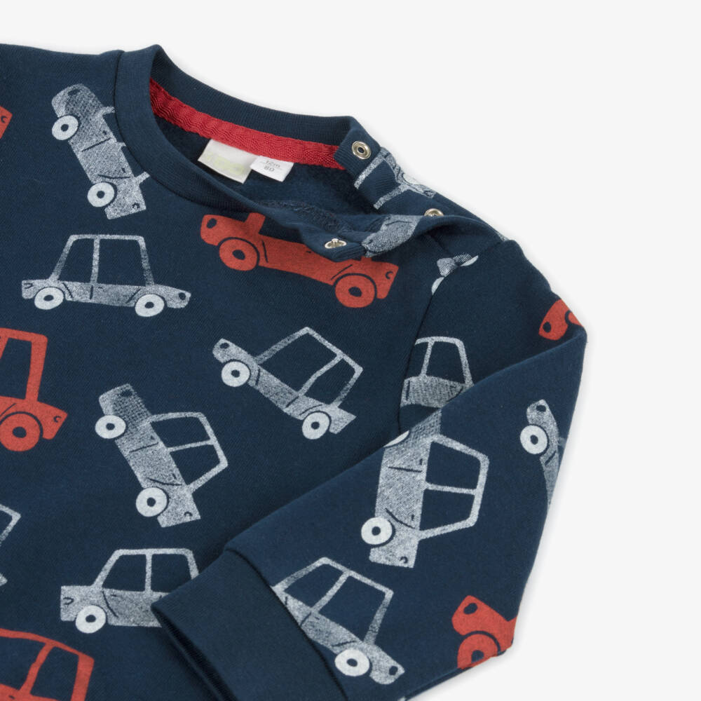 iDO Mini-Boys Blue Cotton Tracksuit Duo | Childrensalon Outlet