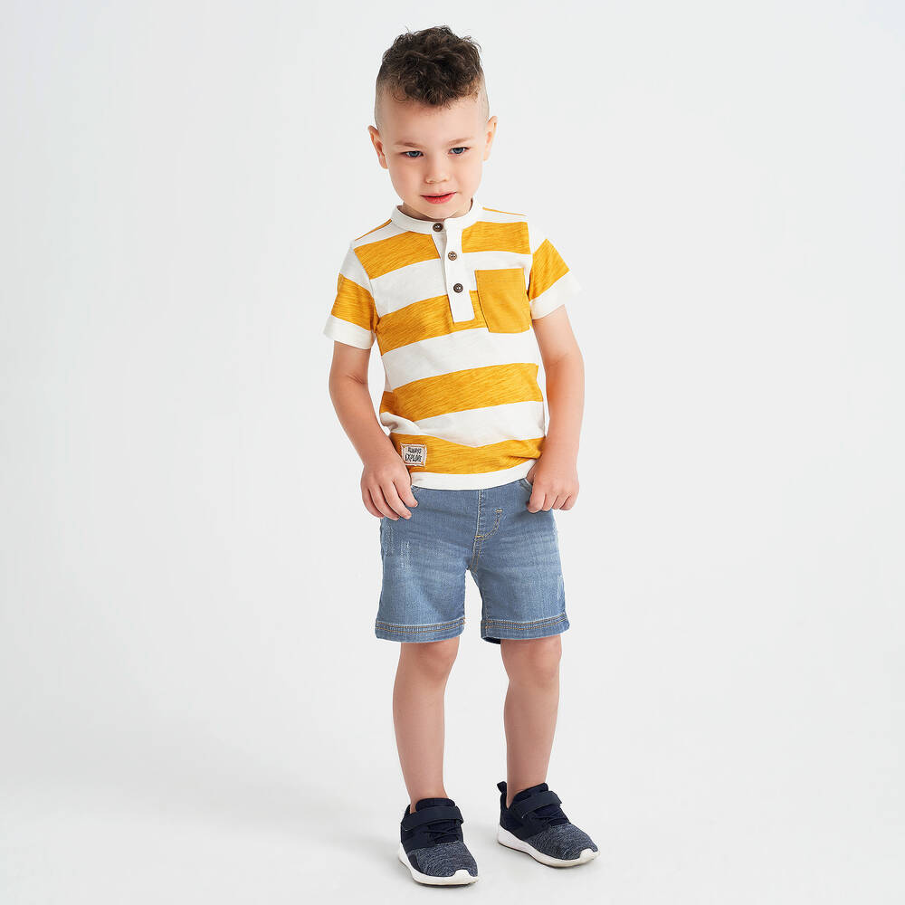 iDO Baby-Boys Blue Denim Jersey Shorts | Childrensalon Outlet
