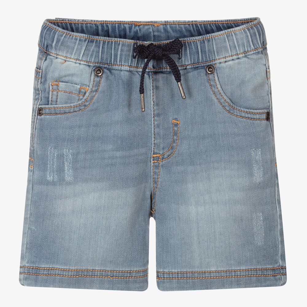 iDO Baby - Boys Blue Denim Jersey Shorts | Childrensalon