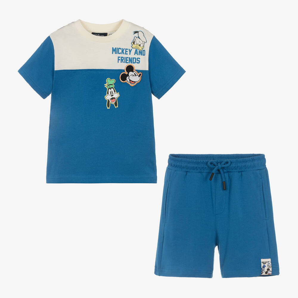 iDO Baby-طقم شورت ديزني قطن لون أزرق للأولاد | Childrensalon Outlet