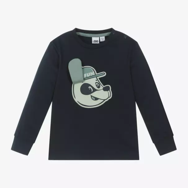 iDO Baby-توب بطبعة كلب قطن جيرسي لون كحلي للأزلاد | Childrensalon Outlet