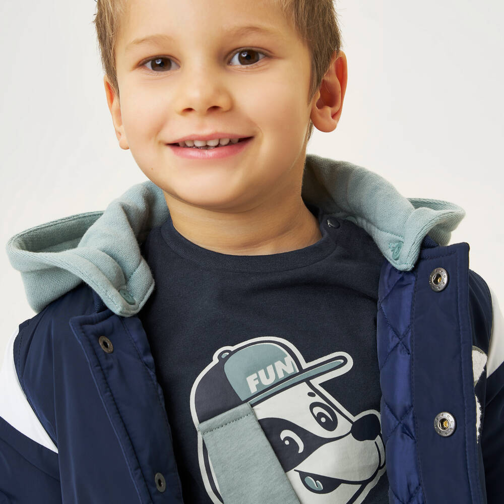 iDO Baby-توب بطبعة كلب قطن جيرسي لون كحلي للأزلاد | Childrensalon Outlet