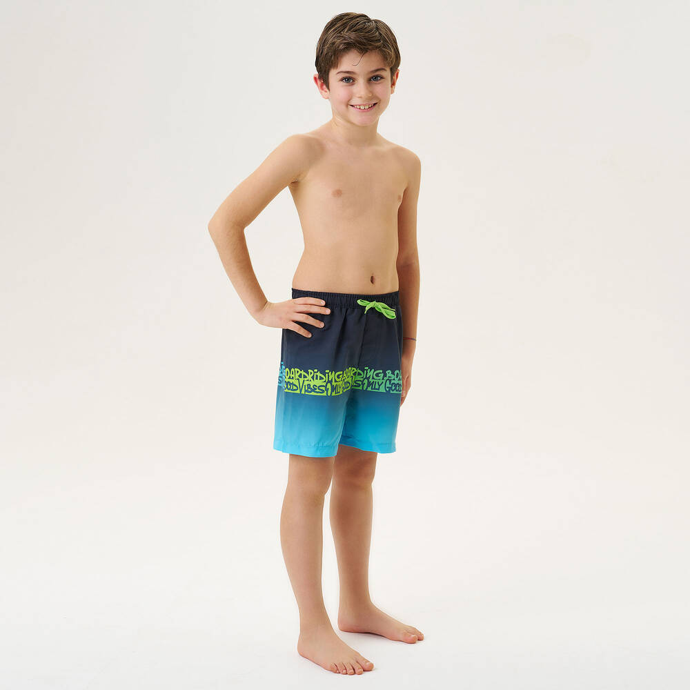 iDO Для младших-Boys Blue Gradient Swim Shorts | Childrensalon Outlet