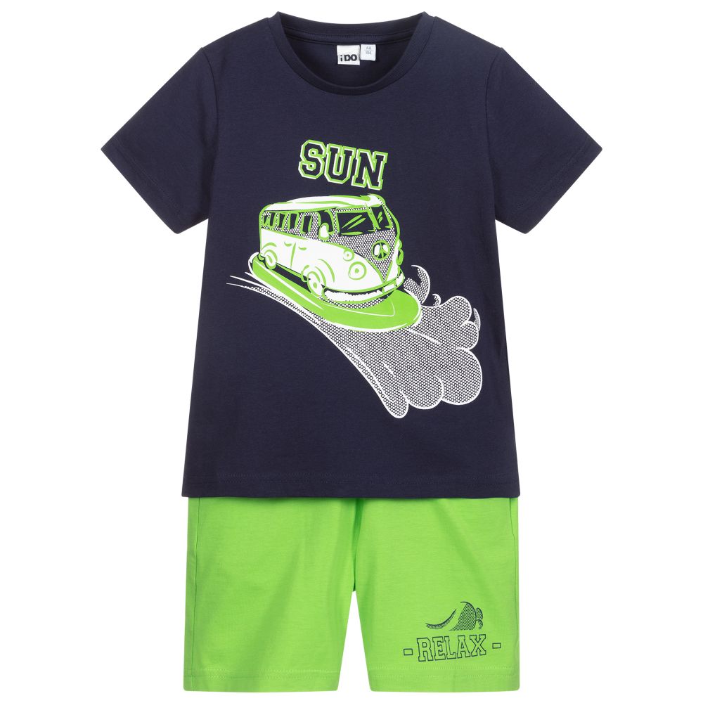 iDO Baby - Синяя футболка и зеленые шорты для мальчиков | Childrensalon