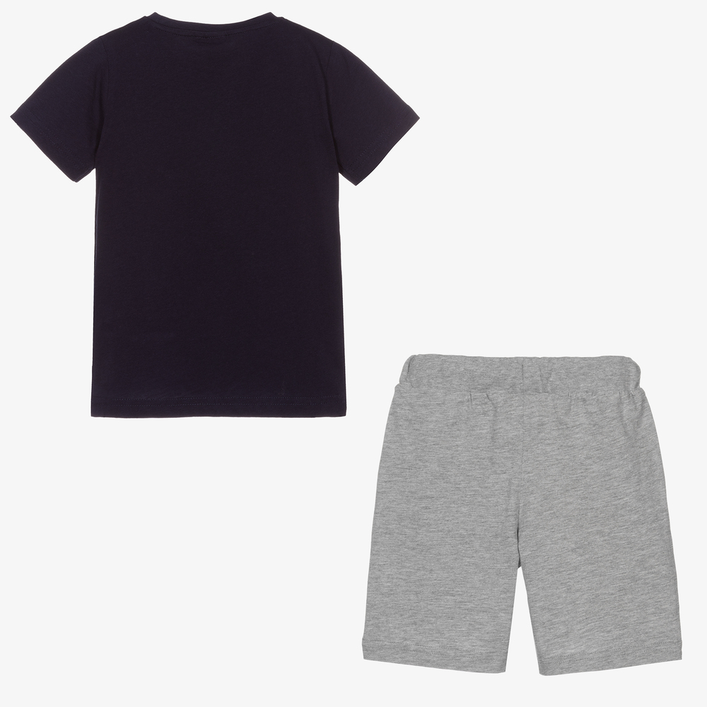 iDO Baby-Boys Blue & Grey Shorts Set | Childrensalon Outlet