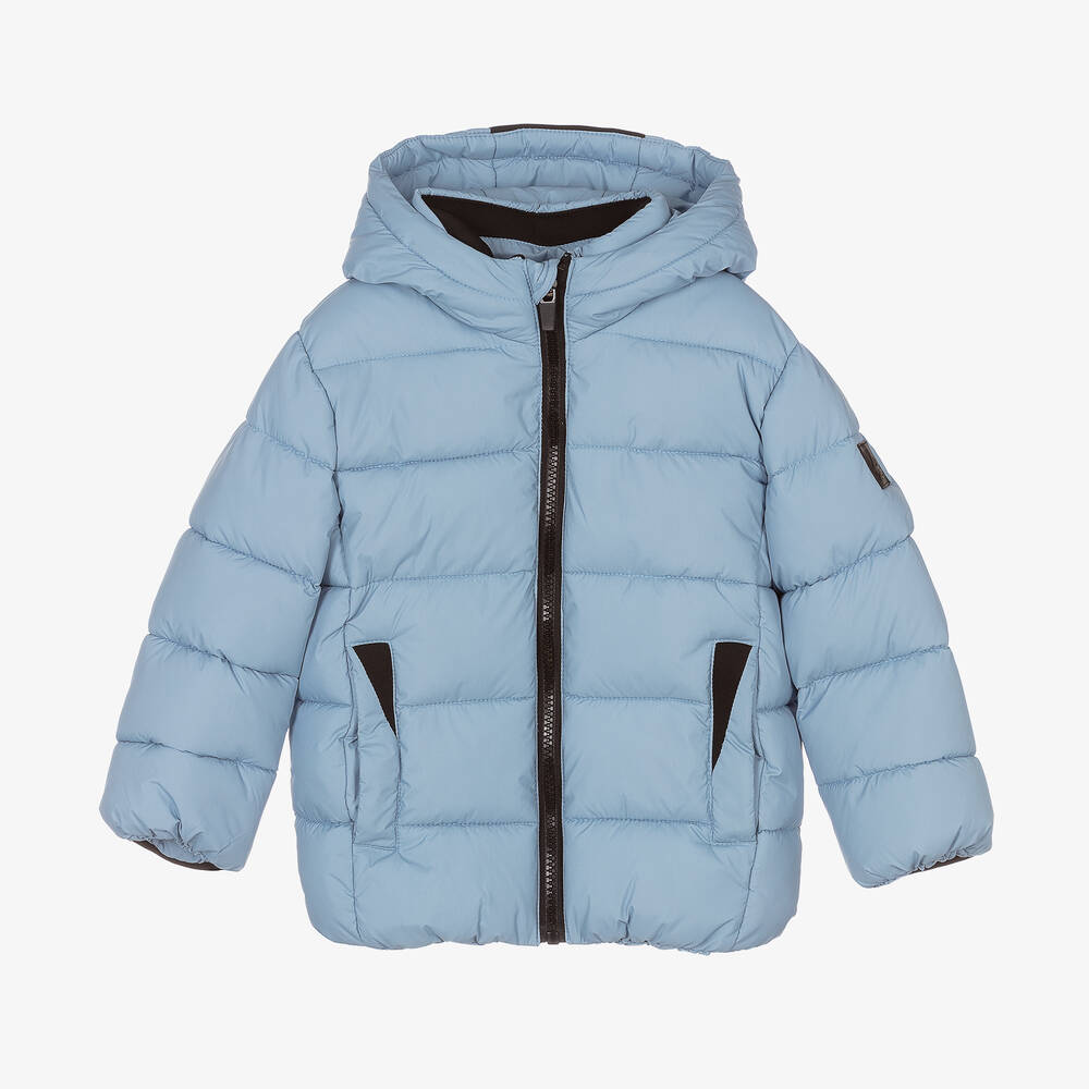 iDO Baby - معطف بافر هودي لون أزرق للأولاد | Childrensalon