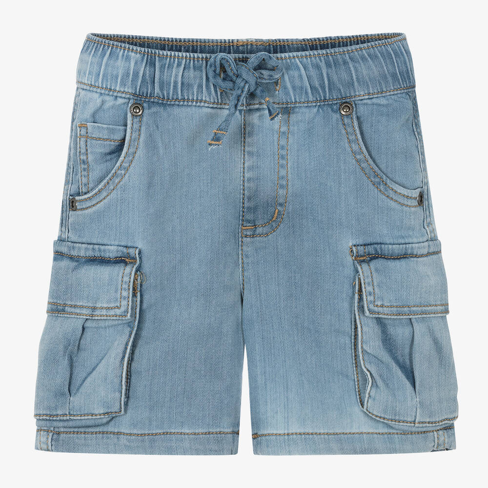 iDO Baby-Boys Blue Jersey Denim Shorts | Childrensalon Outlet