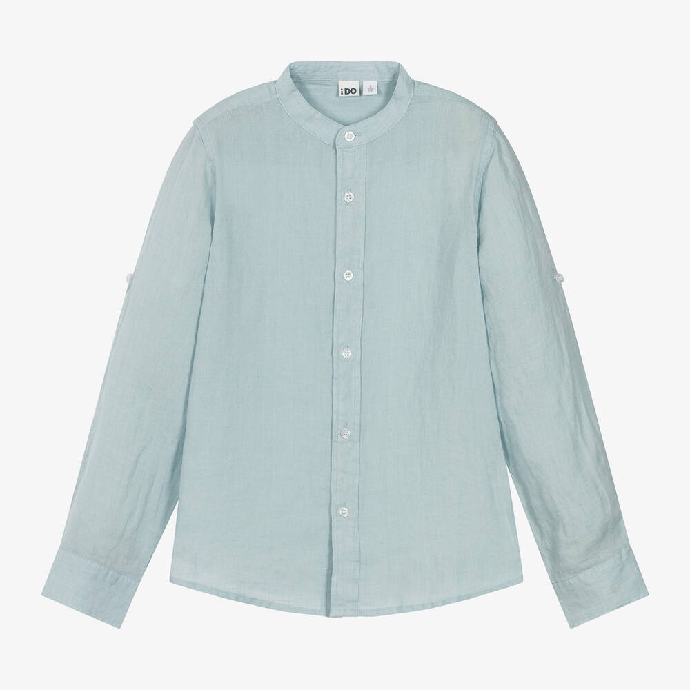 iDO Для младших-Boys Blue Linen Shirt | Childrensalon Outlet