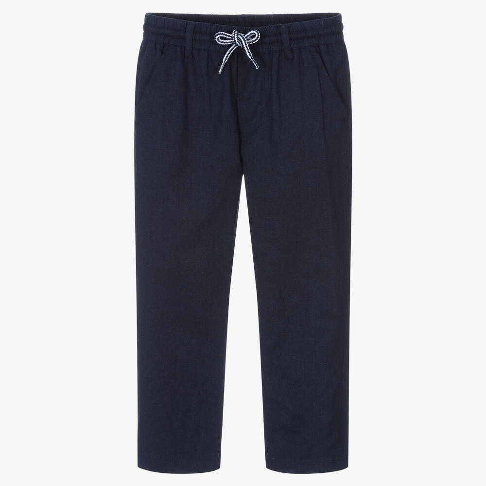 iDO Baby - Pantalon bleu en lin garçon | Childrensalon