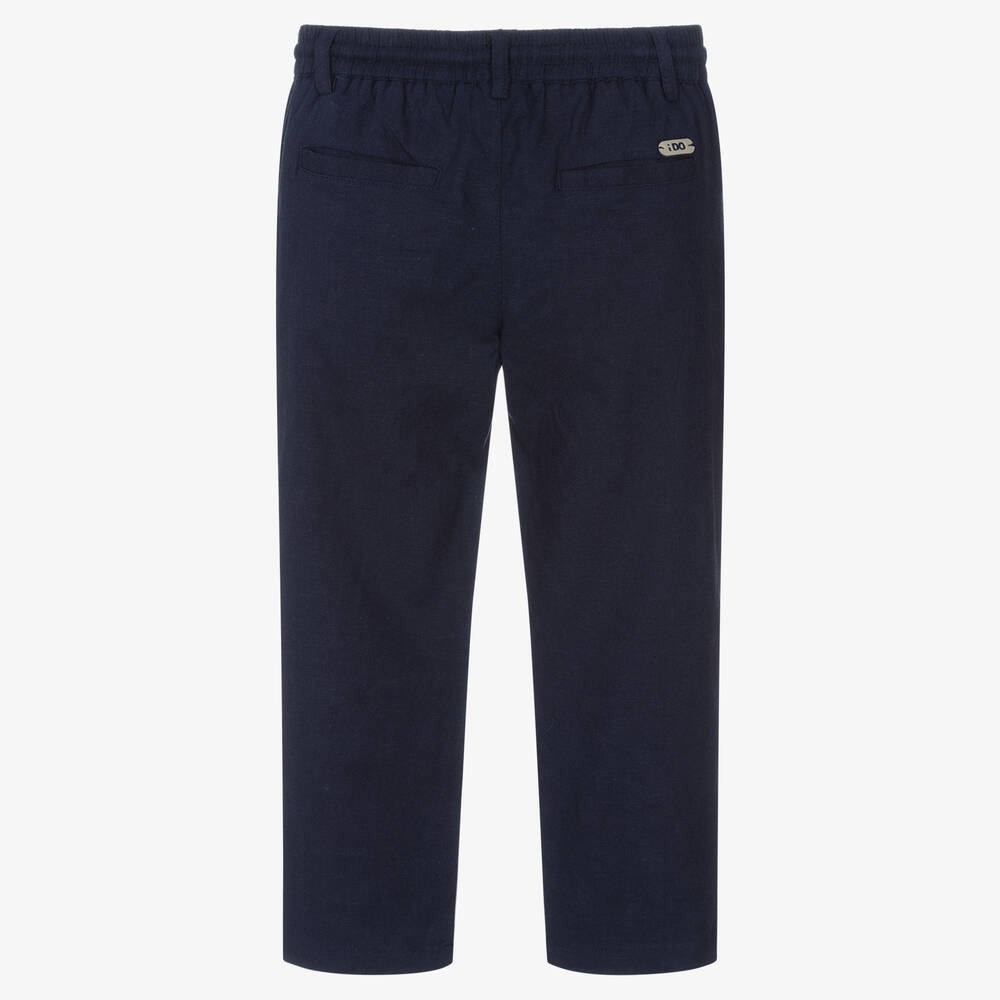 iDO Baby-Boys Blue Linen Trousers | Childrensalon Outlet