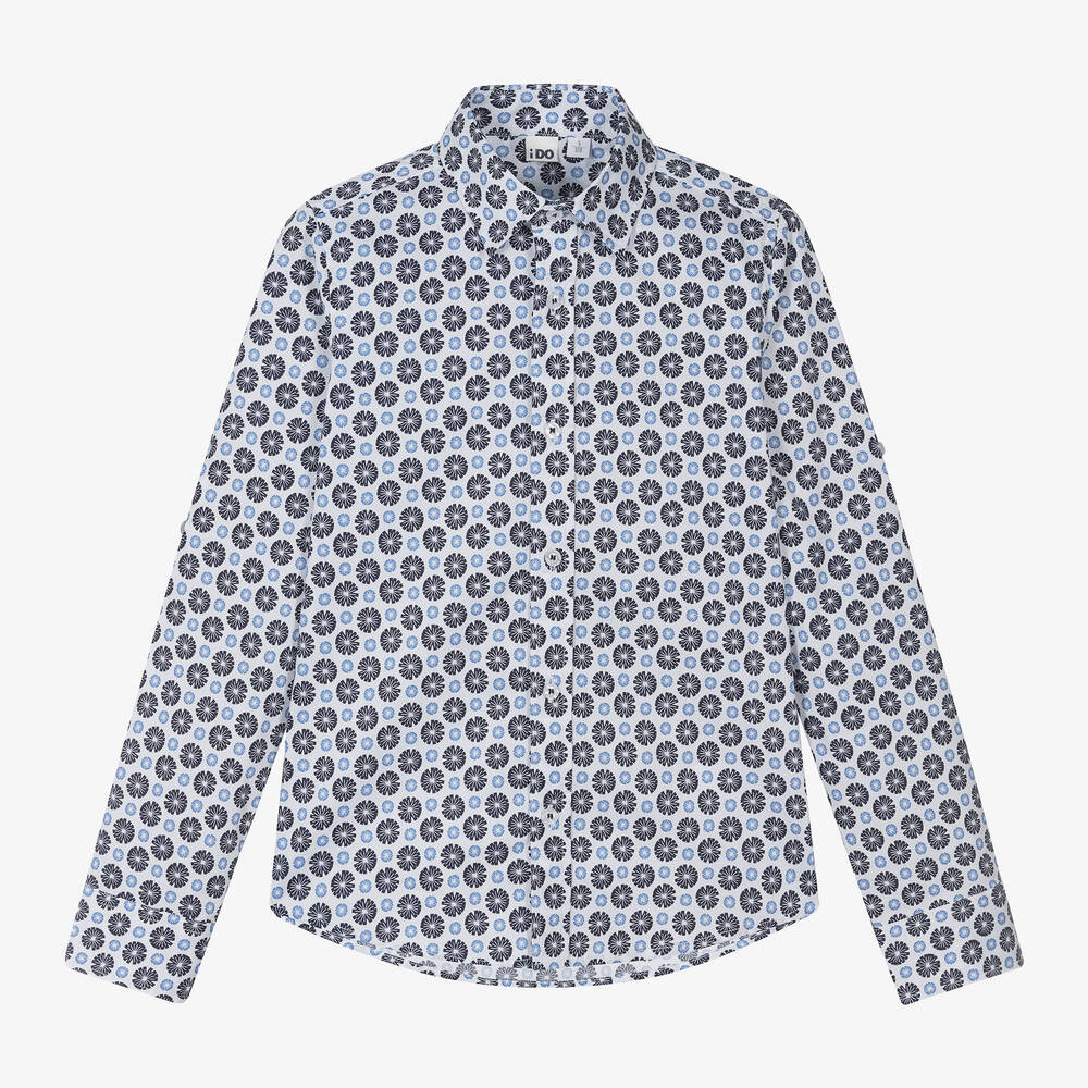 iDO Для младших-Boys Blue Patterned Shirt | Childrensalon Outlet