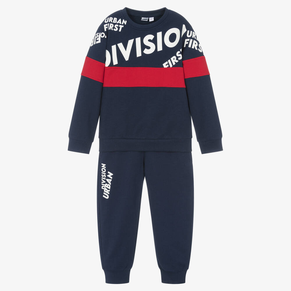 iDO Baby - Boys Blue & Red Cotton Tracksuit | Childrensalon