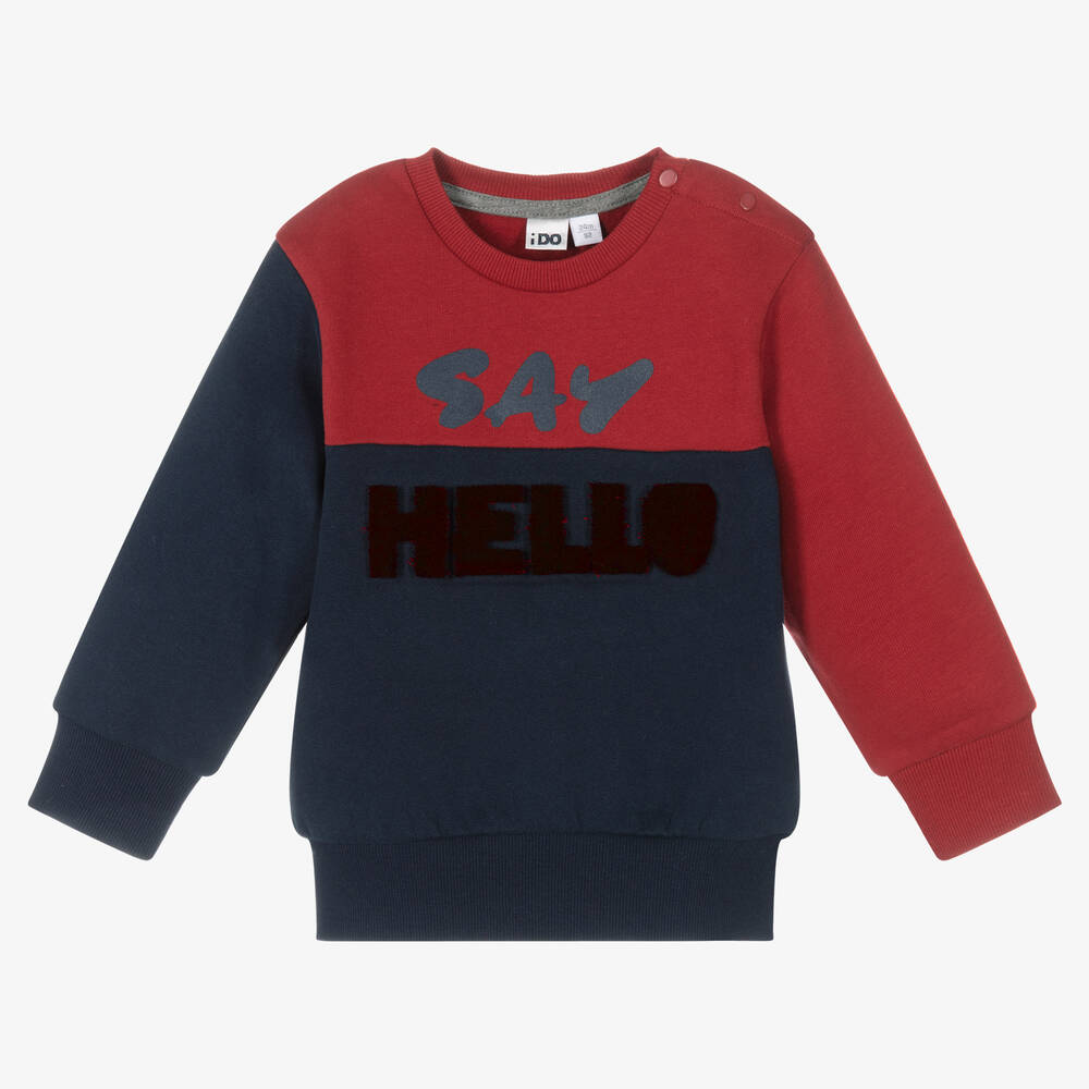 iDO Baby - Sweatshirt in Blau und Rot (J)  | Childrensalon