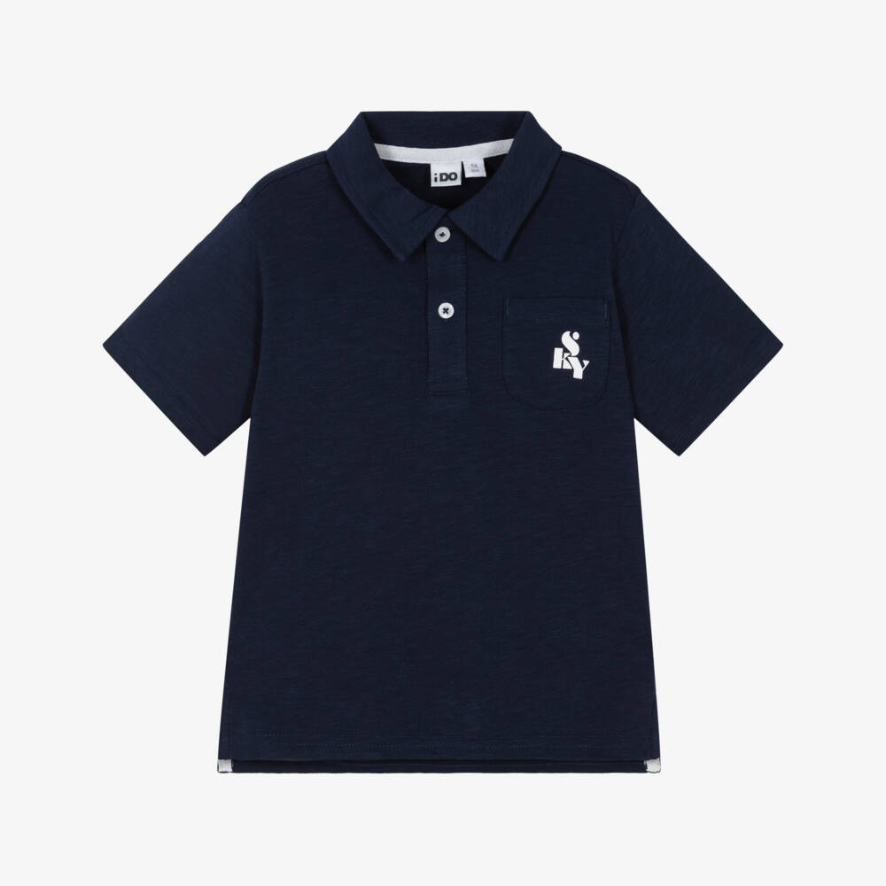iDO Baby-Boys Blue Soft Cotton Polo | Childrensalon Outlet