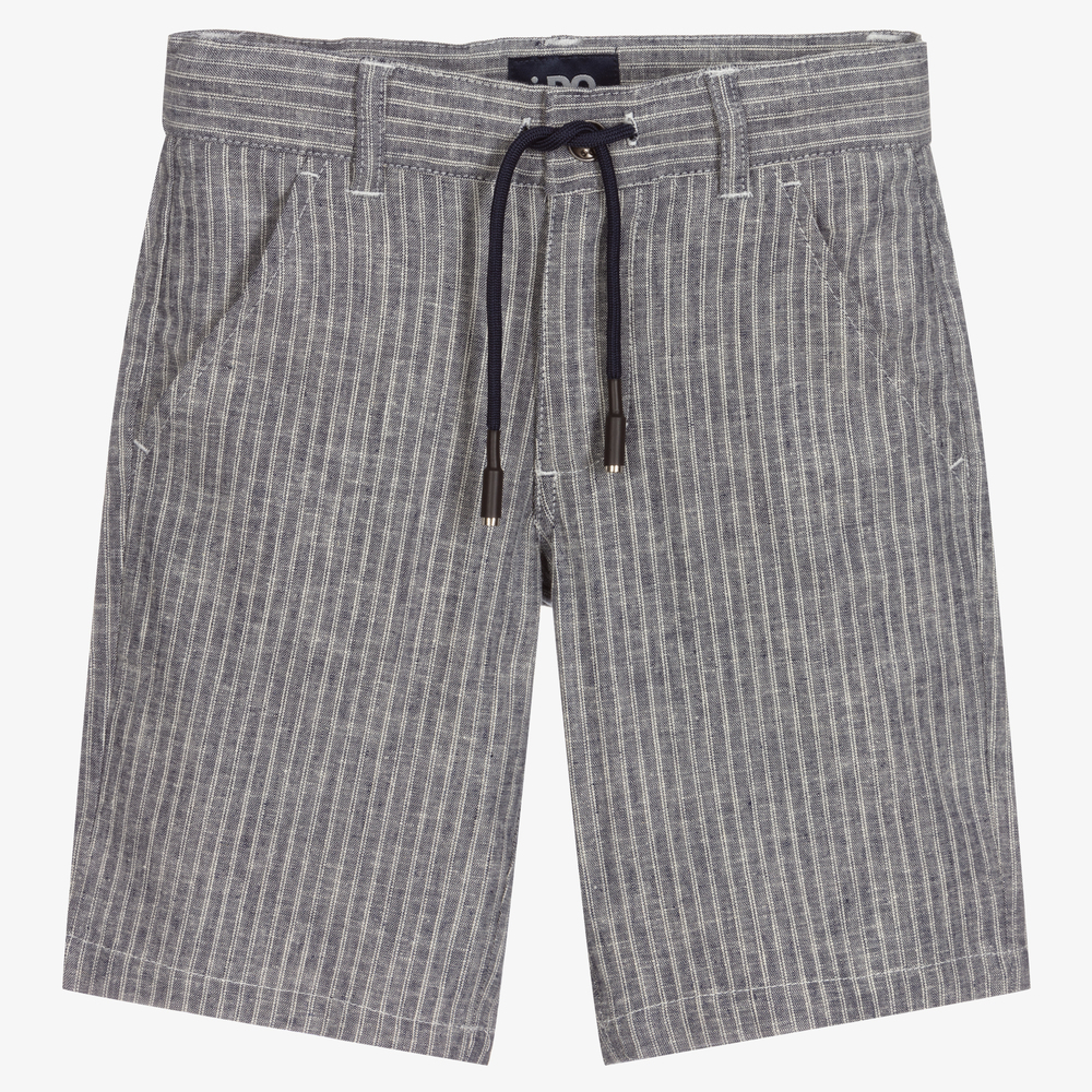 iDO Baby-Boys Blue Stripe Linen Shorts | Childrensalon Outlet