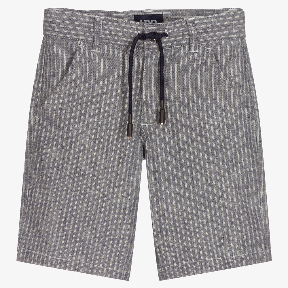 iDO Baby - Blaue Leinenshorts mit Streifen (J) | Childrensalon