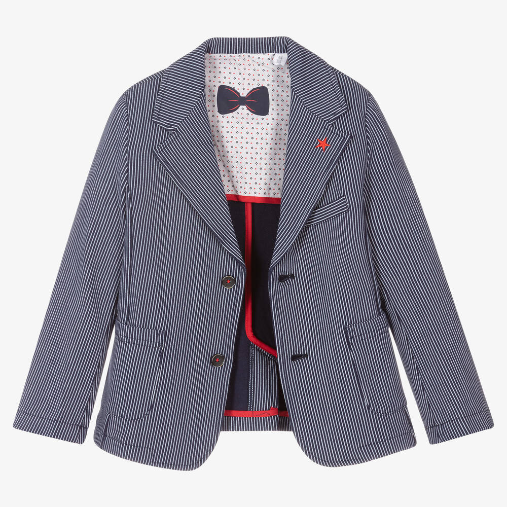 آي دو Baby-Boys Blue Striped Blazer | Childrensalon Outlet