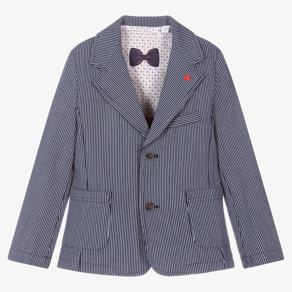 iDO Baby - Boys Blue Striped Blazer | Childrensalon