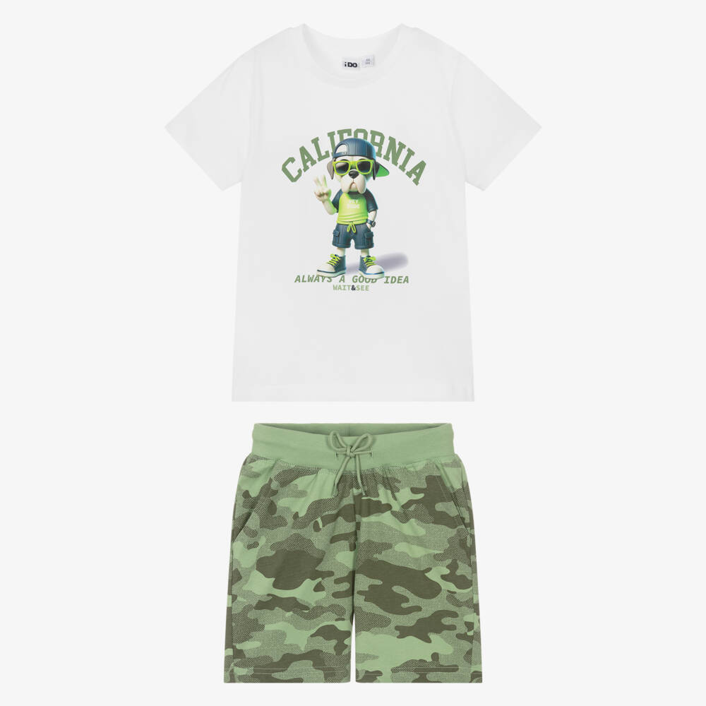 iDO Baby-Boys Camouflage & White Shorts Ensemble | Childrensalon Outlet