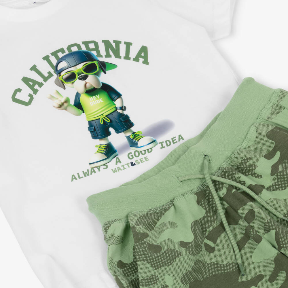 iDO Baby-Boys Camouflage & White Shorts Ensemble | Childrensalon Outlet