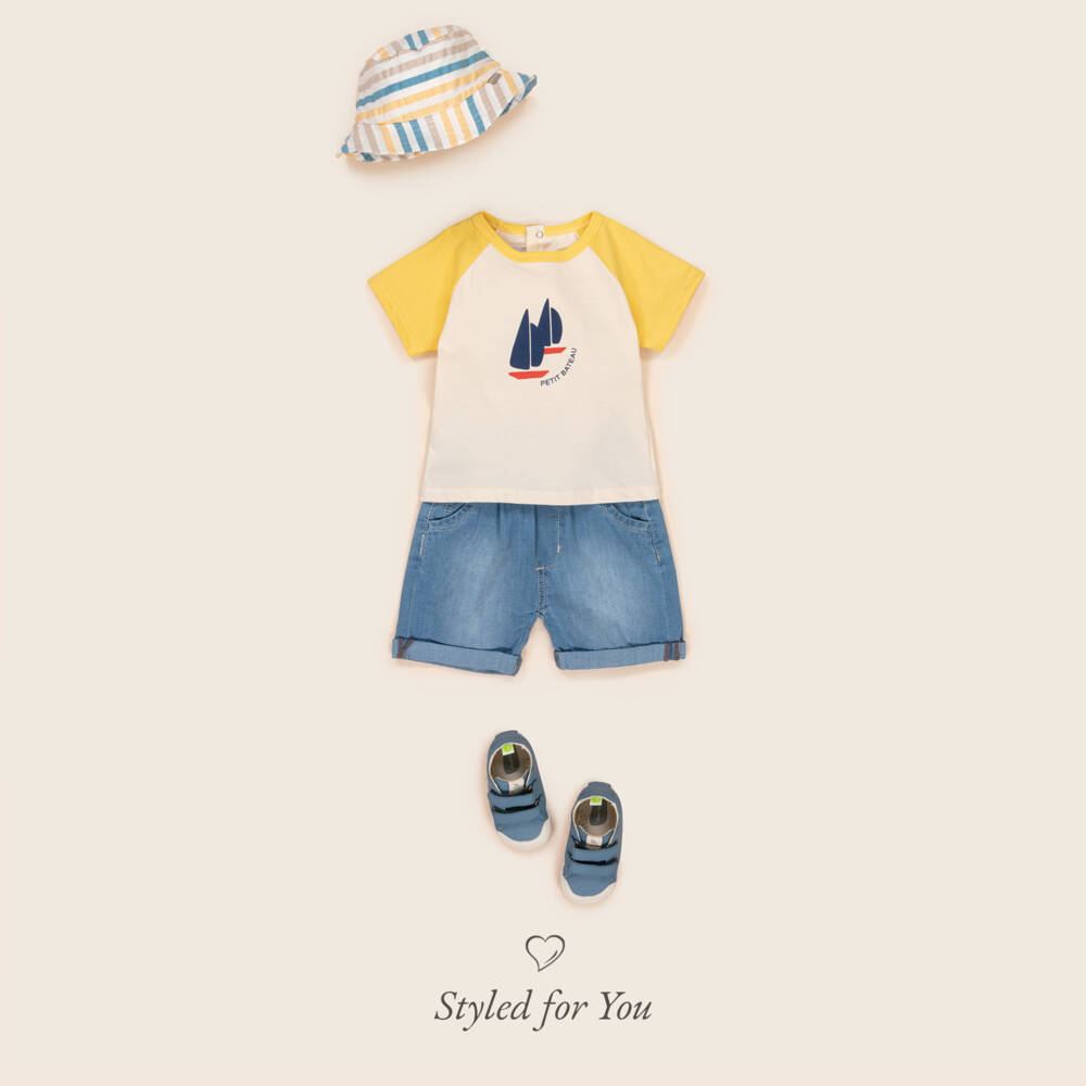 iDO Mini-Boys' Chambray Turn-Up Denim Shorts | Childrensalon Outlet