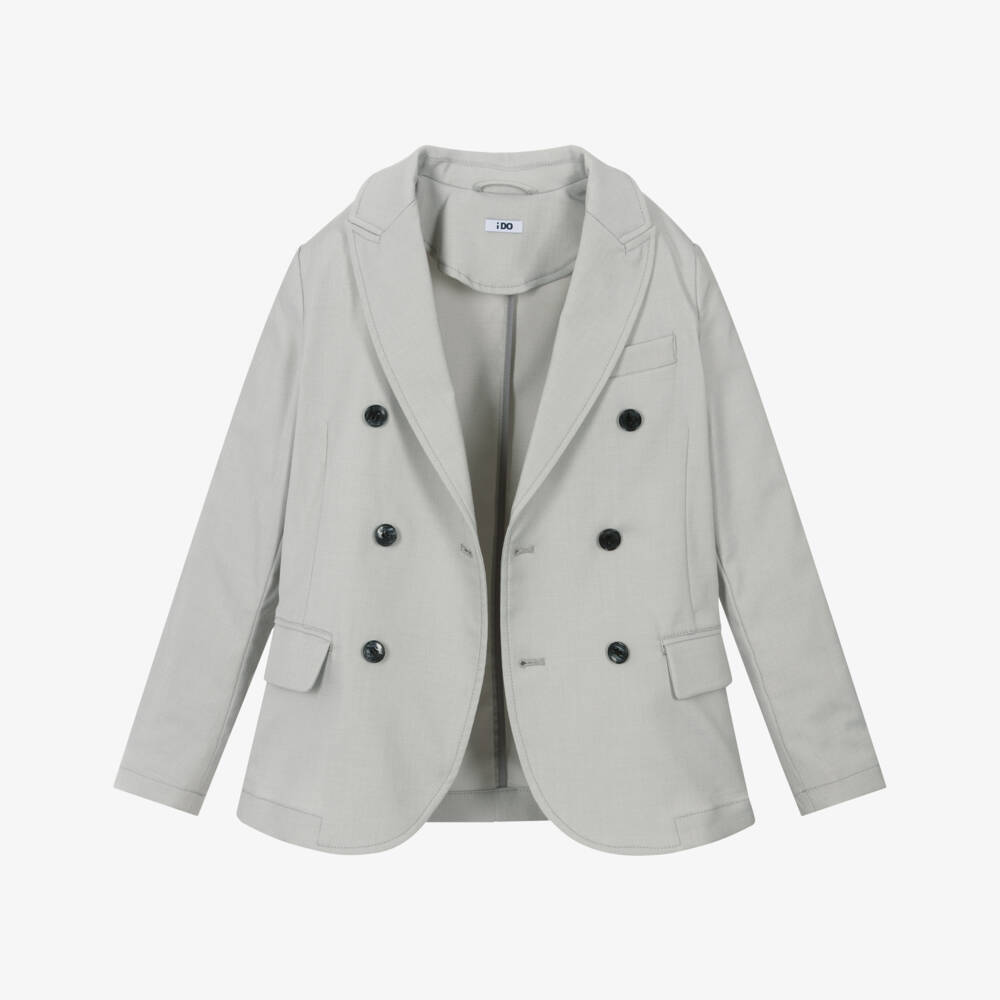 iDO Junior-Boys Charcoal Double-Button Suit Jacket | Childrensalon Outlet
