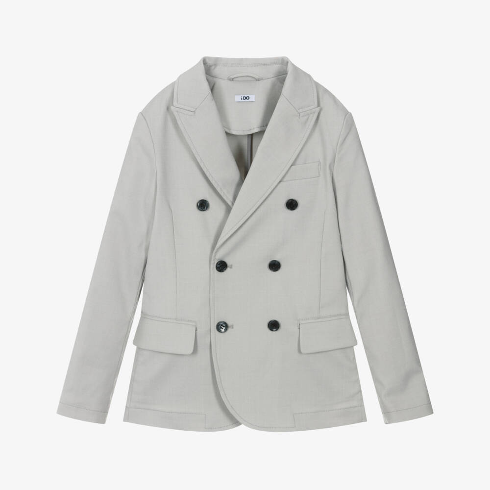 iDO Junior-Boys Charcoal Double-Button Suit Jacket | Childrensalon Outlet