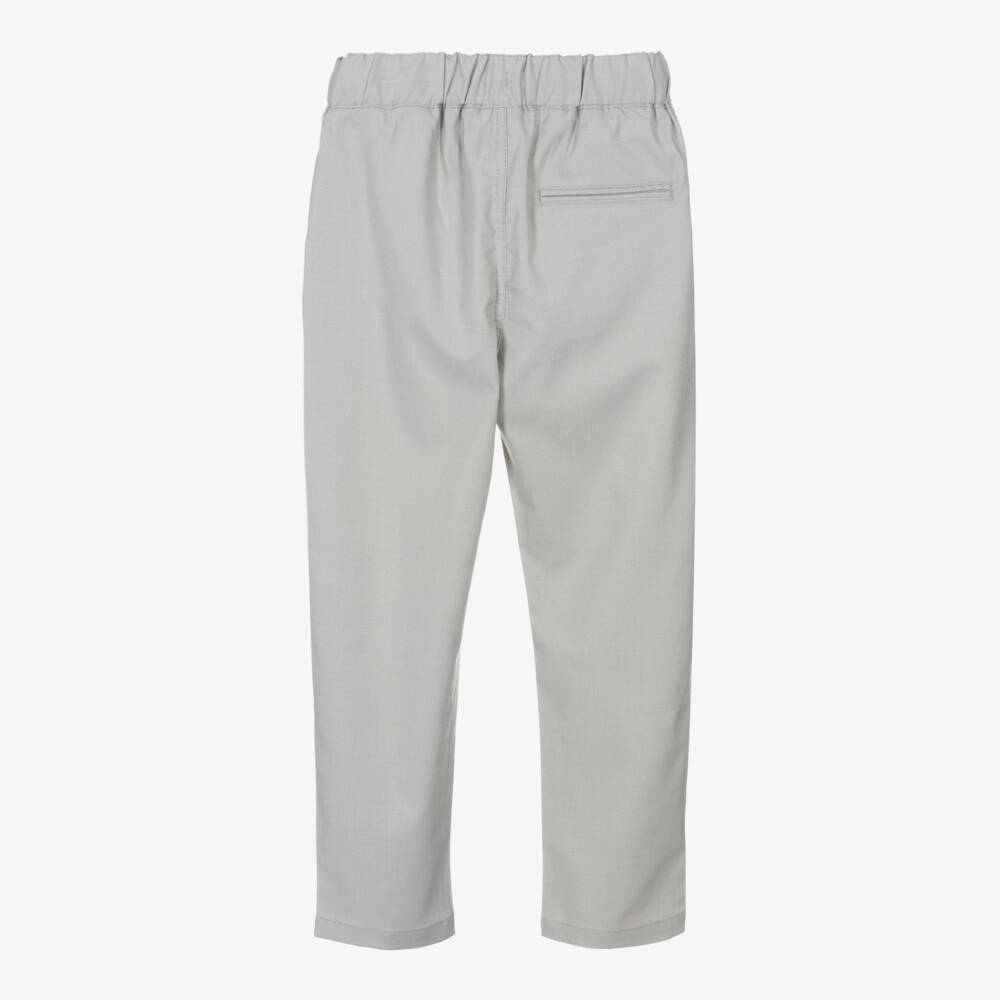 iDO Junior-Boys Charcoal Drawstring Carrot Trousers | Childrensalon Outlet