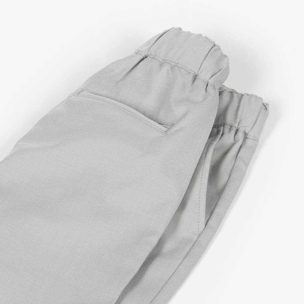iDO Junior-Boys Charcoal Drawstring Carrot Trousers | Childrensalon Outlet