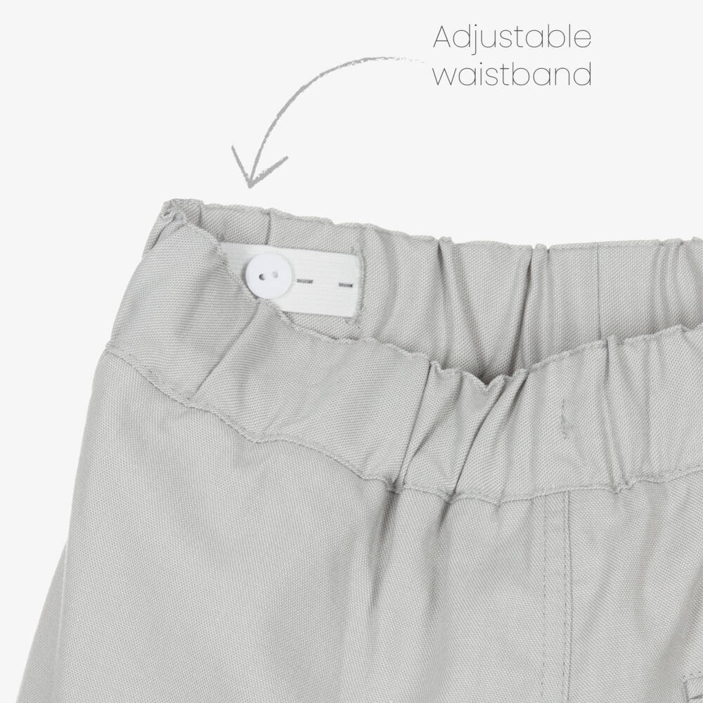 iDO Junior-Boys Charcoal Drawstring Carrot Trousers | Childrensalon Outlet